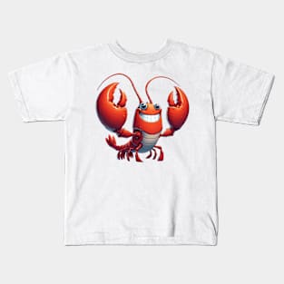 Funny Lobster Illustration Kids T-Shirt